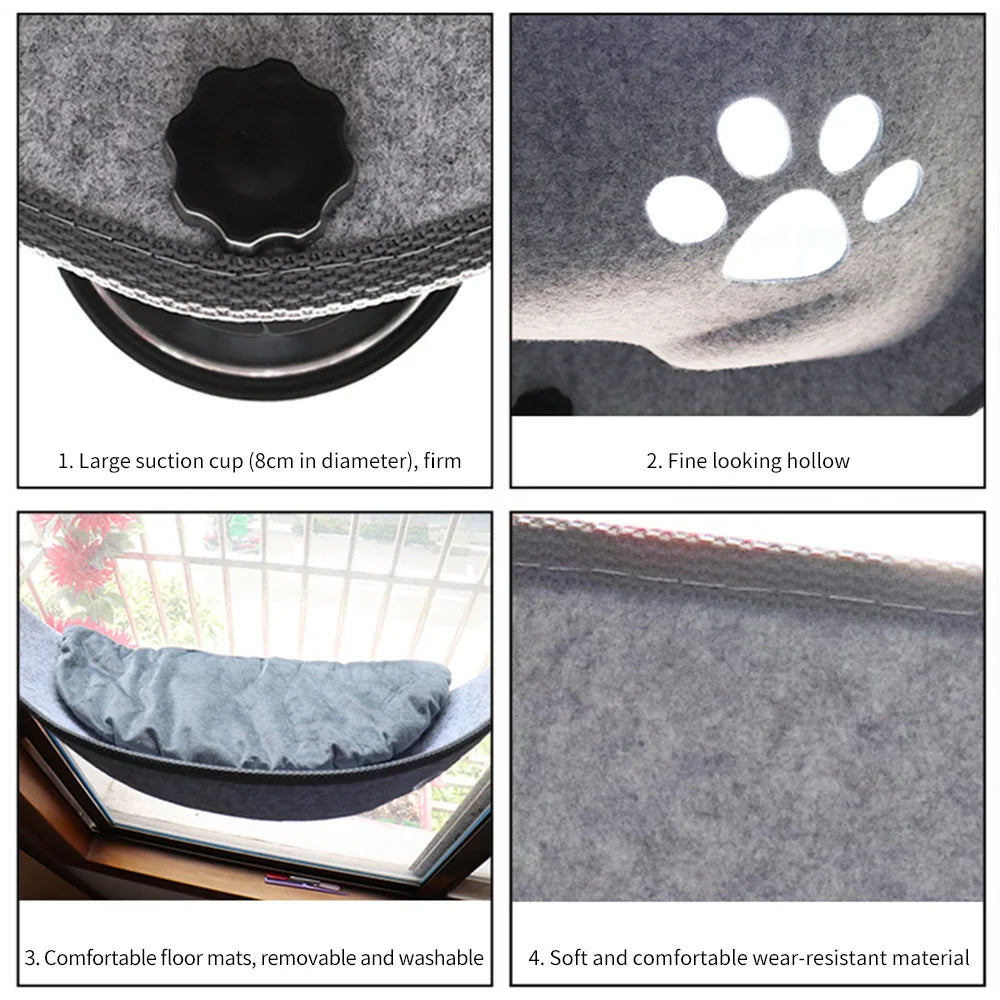 Cat Window Hammock With Strong Suction Cups For Cozy Cat Naps - Smarsty