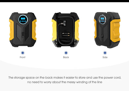 Portable Car Tire Inflator with LED Light and Digital Gauge - Smarsty