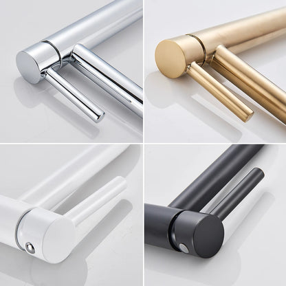 Brushed Gold Bathroom Faucet Hot Cold Water Mixer - Smarsty