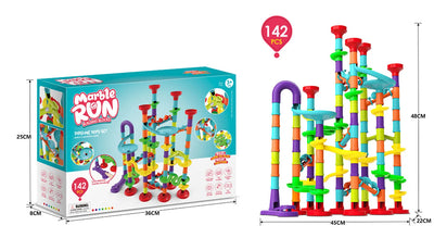 Marble Run Race Track Building Blocks Kids 3D Maze Ball Roll Toy DIY Marble Run Race Coaster Set 80/105/109/133pc Christmas Gift - Smarsty