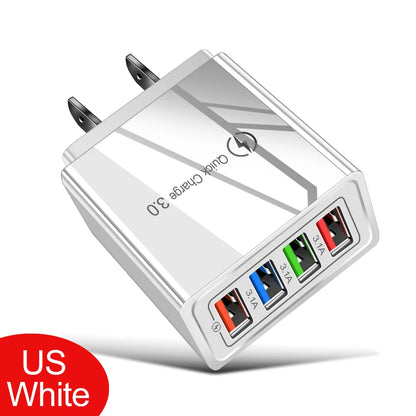 4 Port USB Quick Charge 3.0 Wall Charger EU Connector - Smarsty