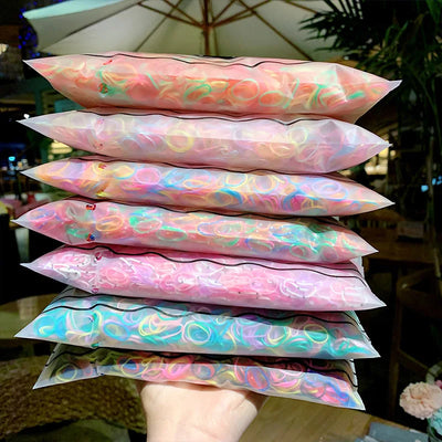 1000 Pack Girls Colorful Small Elastic Hair Bands Disposable - Smarsty