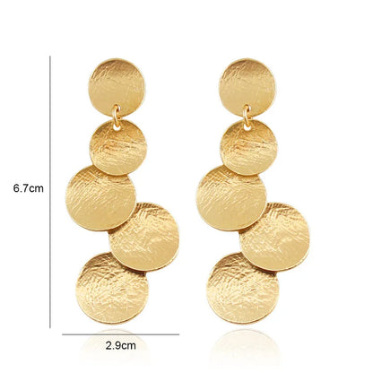 Gold Metal Drop Earrings with Irregular Heart Design for Women - Smarsty