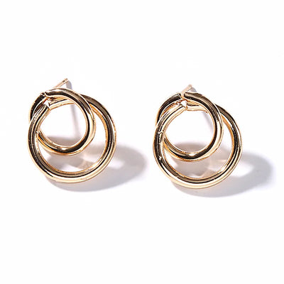 Gold Metal Drop Earrings with Irregular Heart Design for Women - Smarsty