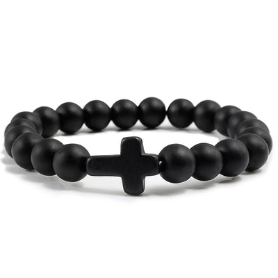 Fashion Jesus Cross Natural Stone Bracelets for Yoga - Smarsty