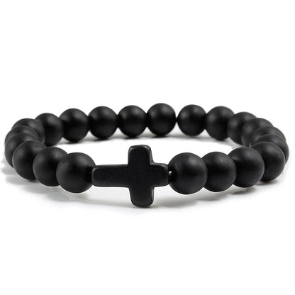 Fashion Jesus Cross Natural Stone Bracelets for Yoga - Smarsty