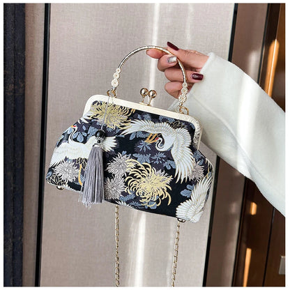 Vintage Fringe Shoulder Bag With Chain Crossbody Small - Smarsty