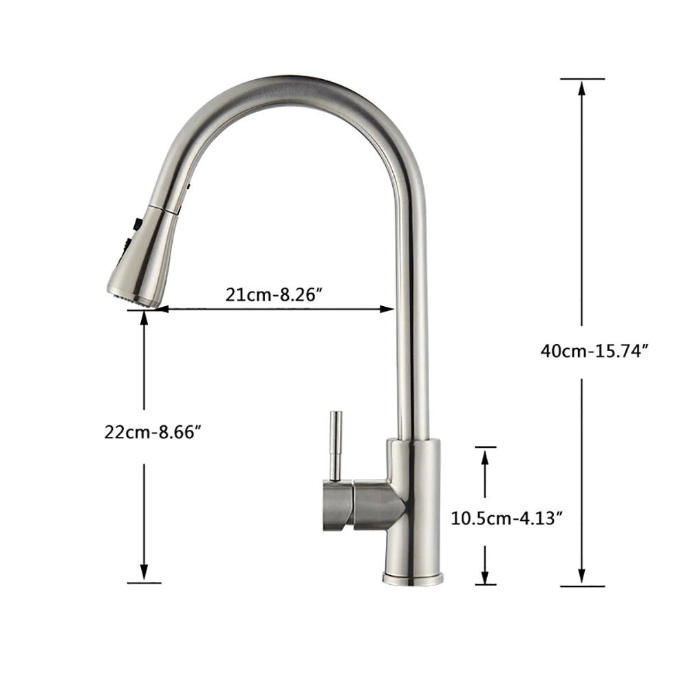 Rozin Chrome Kitchen Faucet with Pull Out Spout - Smarsty