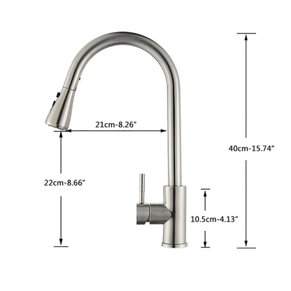 Rozin Chrome Kitchen Faucet with Pull Out Sprayer - Smarsty