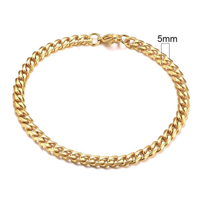 Vnox Men's Stainless Steel Cuban Link Chain Bracelet - Smarsty