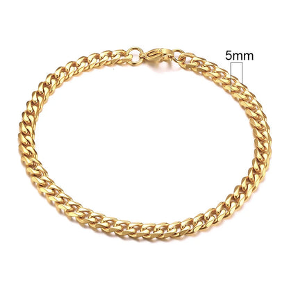 Vnox Men's Stainless Steel Cuban Link Chain Bracelet - Smarsty