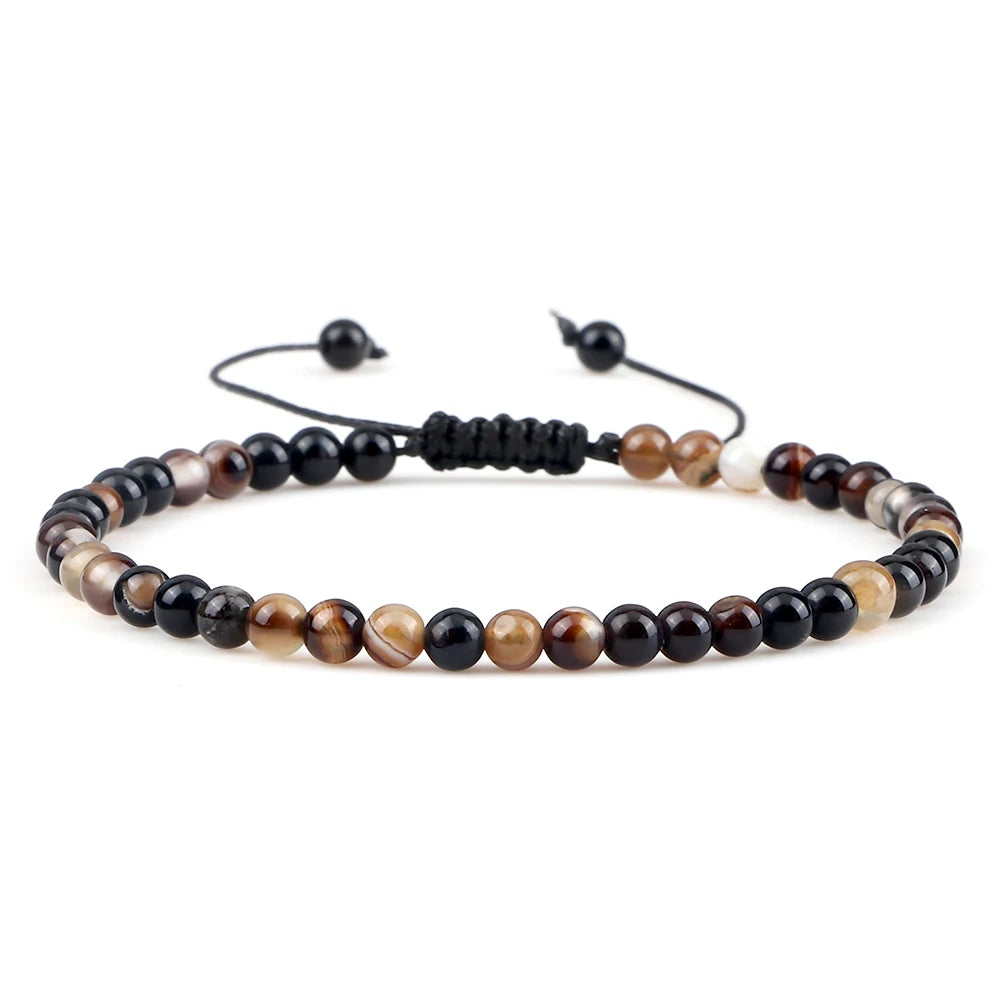 Adjustable Lava Stone Beaded Bracelet for Chakra Healing - Smarsty