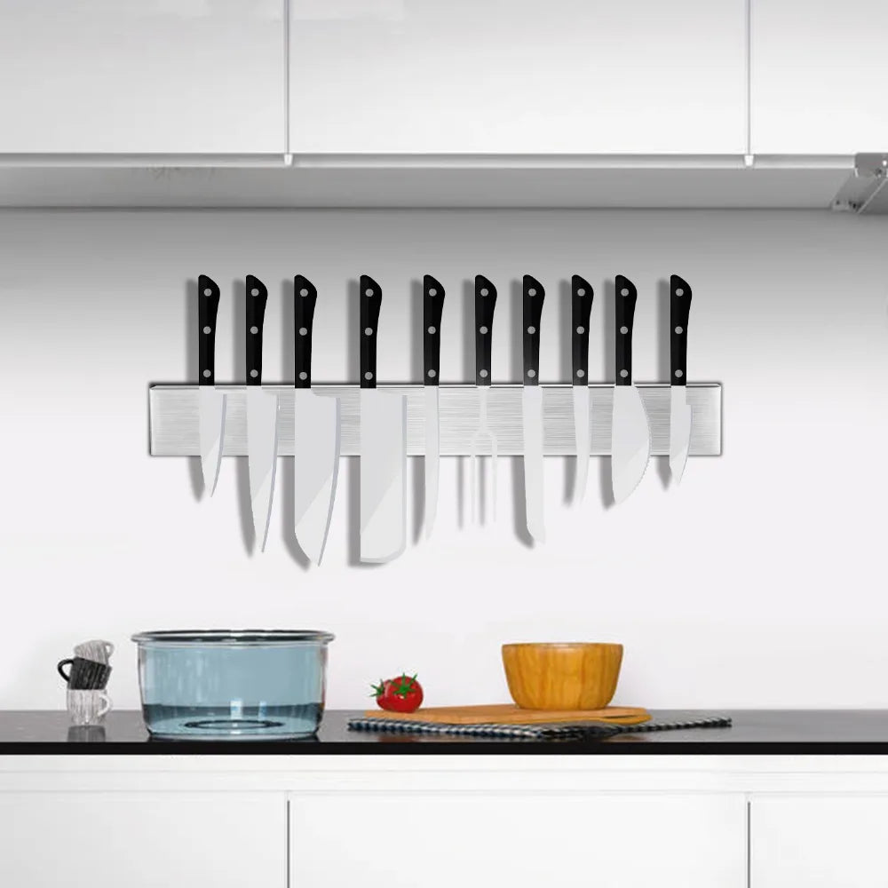40CM 50CM Stainless Steel Knife Stand Magnetic Knife Holder Wall Block Storage Rack for Knives Kitchen Accessories Organizer