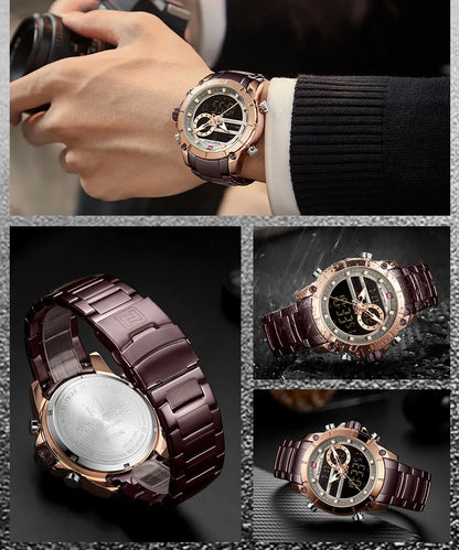 NAVIFORCE Luxury Waterproof Quartz Sport Watch for Men - Smarsty