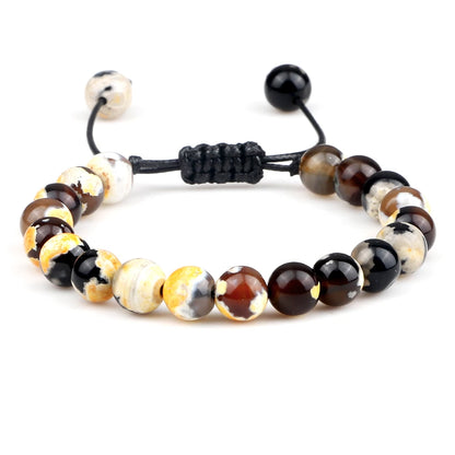 Adjustable 8mm Tiger Eye Beads Bracelet for Yoga Healing - Smarsty