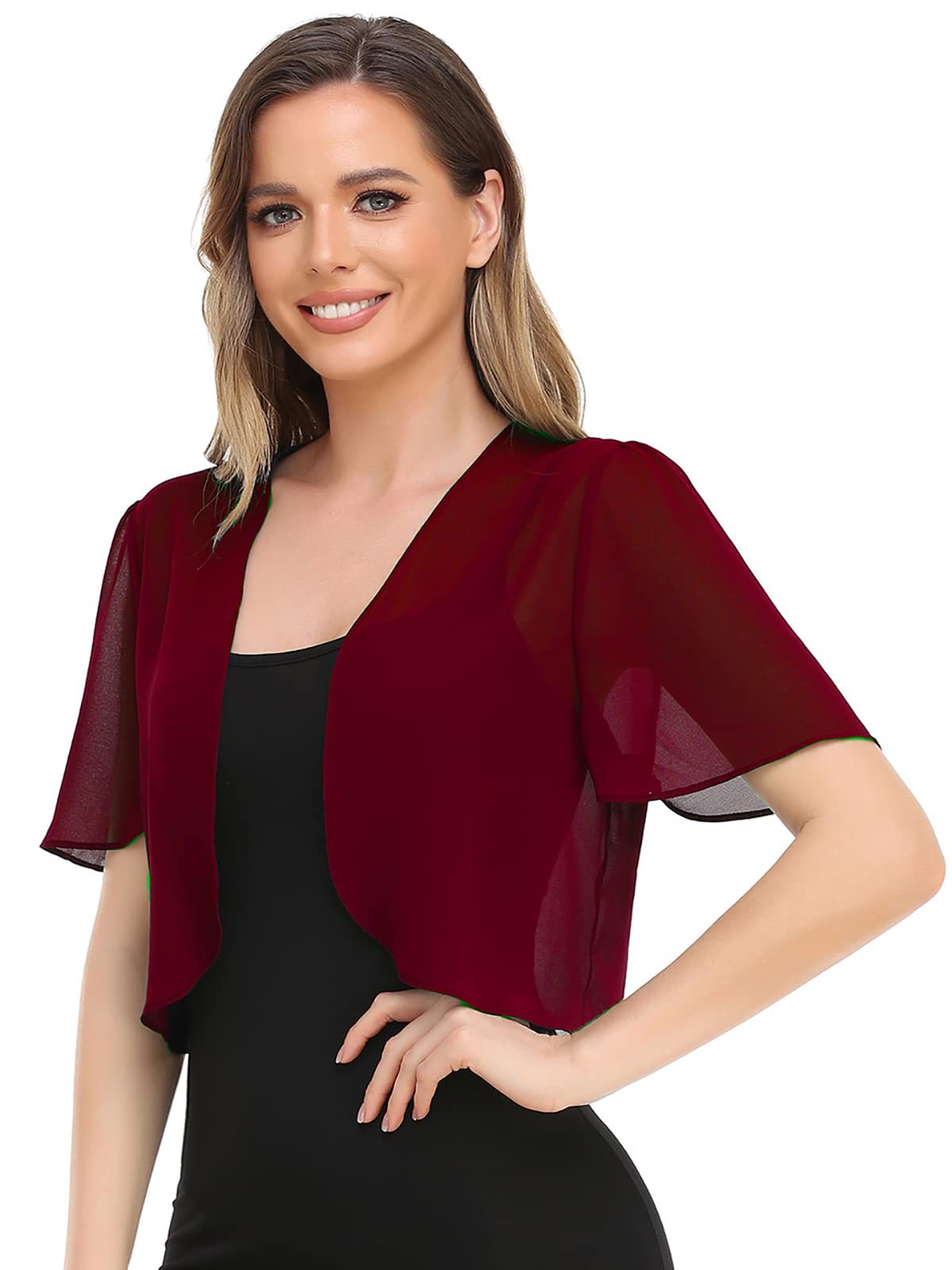 2022 Europe and the United States summer new chiffon short-sleeved cardigan top coat women - Smarsty