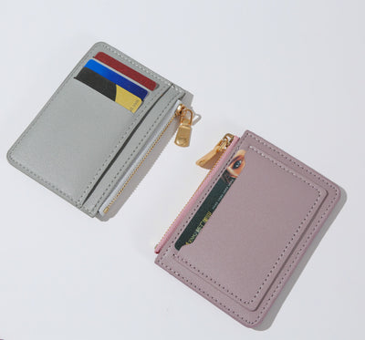 Women Wallets PU Leather Female Purse Mini Hasp Solid Multi-Cards Holder Coin Short Wallets Slim Small Wallet Zipper Hasp - Smarsty
