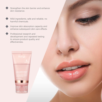 Collagen Overnight Wrapping Peel Off Facial Mask Set Korean Collagen Night Wrapping Mask Deeply Hydrates Night Care Mask Cream - Smarsty