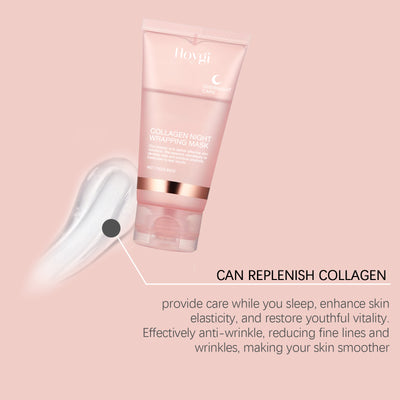 Collagen Overnight Wrapping Peel Off Facial Mask Set Korean Collagen Night Wrapping Mask Deeply Hydrates Night Care Mask Cream - Smarsty
