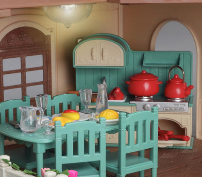 New Simulation Room Forest Family Small West House Rabbit Animal Model Girl Doll House Furniture Double Storey Villa Toys Gifts by Smarsty