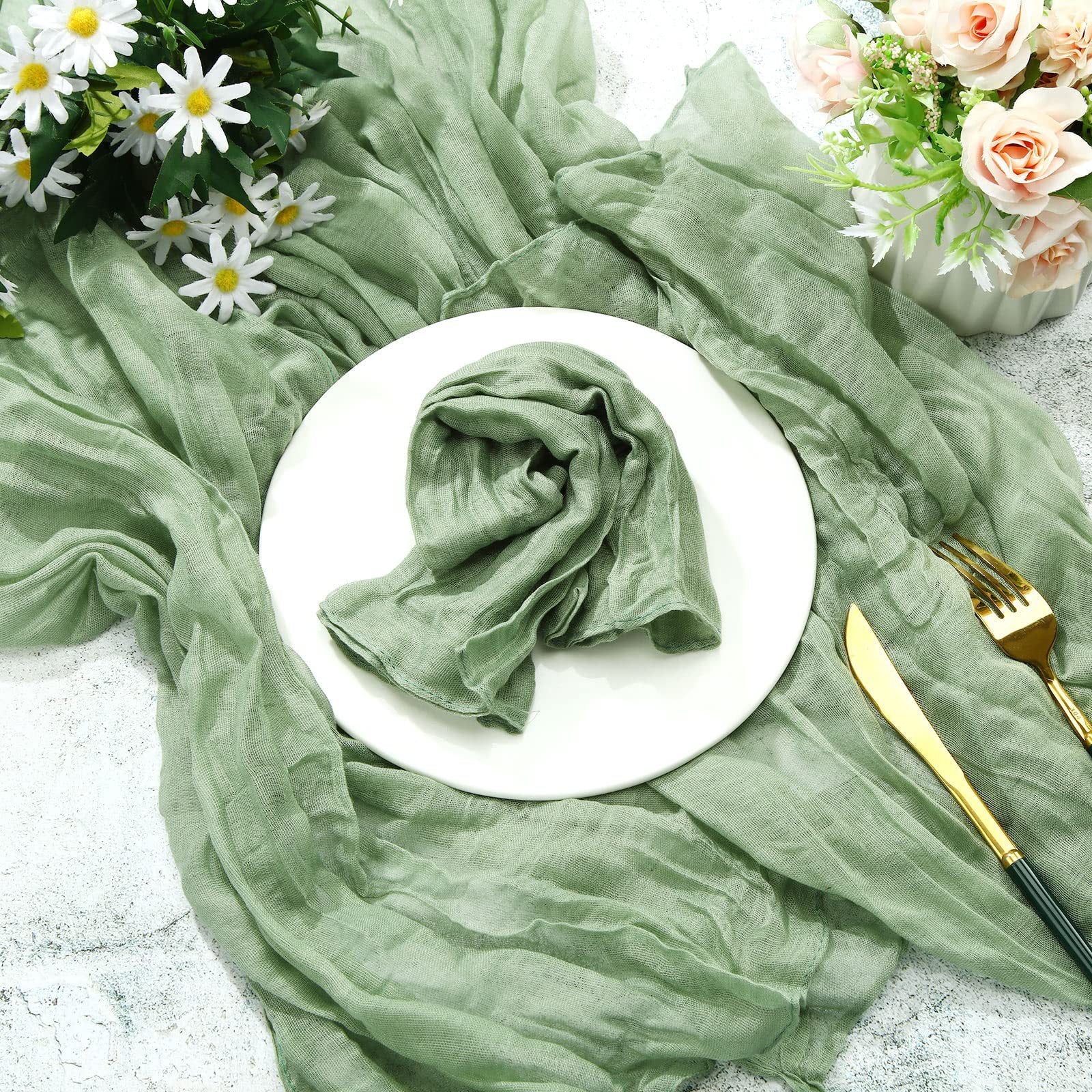 Gauze Table Runner for Rustic Beach Weddings - Smarsty