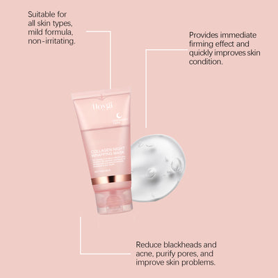 Collagen Overnight Wrapping Peel Off Facial Mask Set Korean Collagen Night Wrapping Mask Deeply Hydrates Night Care Mask Cream - Smarsty