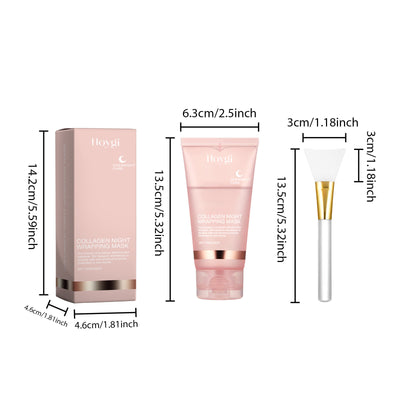 Collagen Overnight Wrapping Peel Off Facial Mask Set Korean Collagen Night Wrapping Mask Deeply Hydrates Night Care Mask Cream - Smarsty