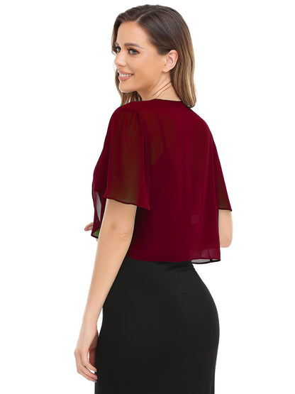 2022 Europe and the United States summer new chiffon short-sleeved cardigan top coat women - Smarsty