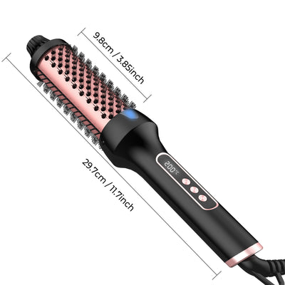 Heated Styling Brush 3-in-1 Ionic Curling Tool - Smarsty