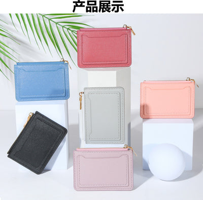 Women Wallets PU Leather Female Purse Mini Hasp Solid Multi-Cards Holder Coin Short Wallets Slim Small Wallet Zipper Hasp - Smarsty