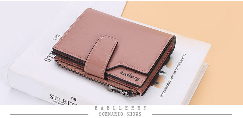 Women Wallets and Purses PU Leather Money Bag Female Short Hasp Purse Small Coin Card Holders Blue Red Clutch New Women Wallet - Smarsty