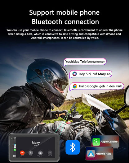 5 7 Inch Wireless CarPlay Android Auto Motorcycle Display - Smarsty
