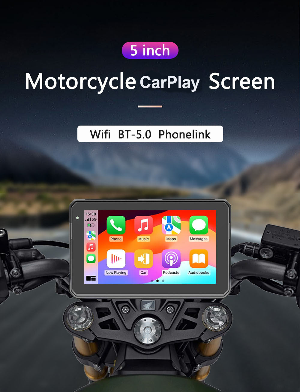 5 7 Inch Wireless CarPlay Android Auto Motorcycle Display - Smarsty