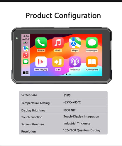 5 7 Inch Wireless CarPlay Android Auto Motorcycle Display - Smarsty