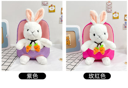 Plush 3D Rabbit Backpack For Kids School Bag Cute Bow - Smarsty