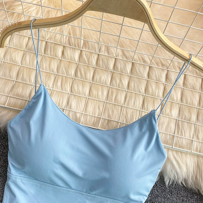 Women Crop Tops Sexy Solid Color Camisole Ice Silk Tube Top Seamless Sports Tank Top Wireless Underwear Padded Bra Bralette Vest - Smarsty