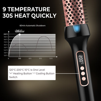 Heated Styling Brush 3-in-1 Ionic Curling Tool - Smarsty