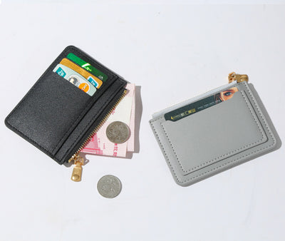 Women Wallets PU Leather Female Purse Mini Hasp Solid Multi-Cards Holder Coin Short Wallets Slim Small Wallet Zipper Hasp - Smarsty