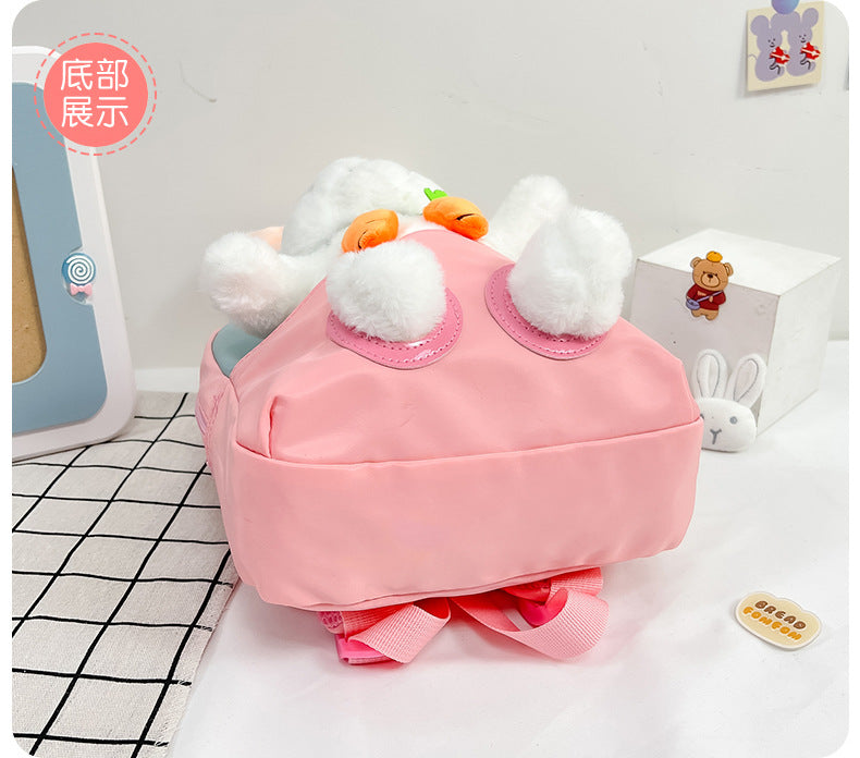 Plush 3D Rabbit Backpack For Kids School Bag Cute Bow - Smarsty