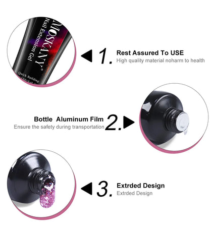 Poly Nail Gel Set With 6W LED Lamp For Beginners - Smarsty