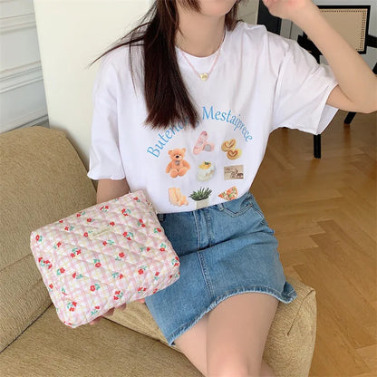 Large Capacity Women's Cosmetic Bags Cases Casual Ladies Small Storage Bag with Zipper Female Travel Clutch Bag Small Handbags - Smarsty