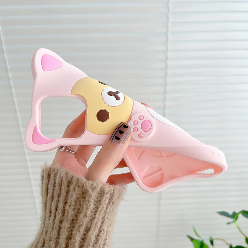 3D Cartoon Kawaii Rilakkuma Bear Soft Silicon Case For iPhone 17 16 15 14 13 12 Mini 11 Pro X XS Max XR 6 6S 7 8 Plus SE Cover