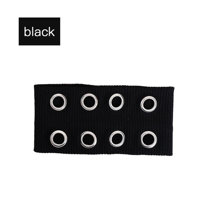 Punk Grunge Wide Elastic Headband Stretchy Metal Look - Smarsty