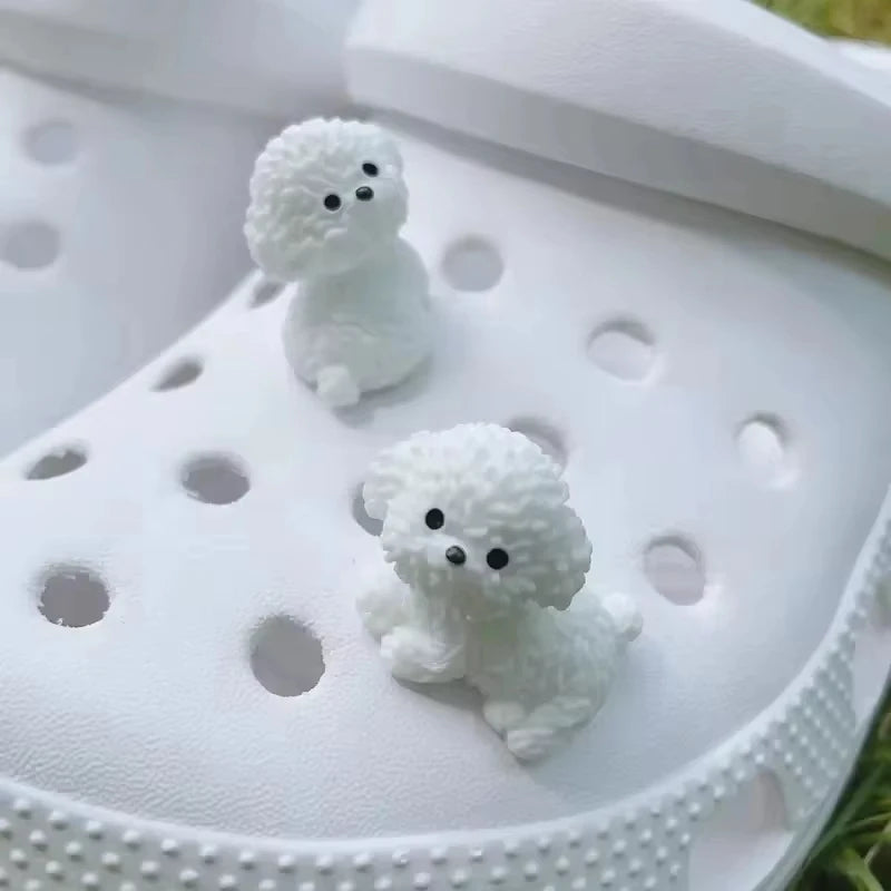 1/4Pcs/Set Luminescence 3D Cute Puppy Shoe Decoration Diy Shoes Charms Used For Clogs Sandals Perfect For Holiday Xmas Gifts