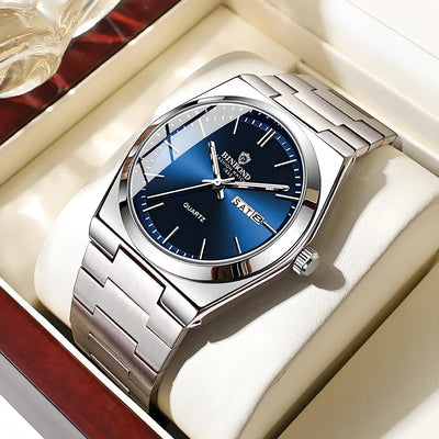Luxury Stainless Steel Men's Watch with Double Calendar - Smarsty