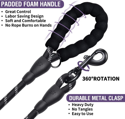 Reflective Dog Leash for All Sizes with Breakaway Feature - Smarsty