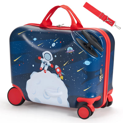 SucceBuy 18in Ride-on Luggage 26L Tow Along Toddler Carry on Luggage with Wheels Kids Riding Suitcase for Boys & Girls Gifts