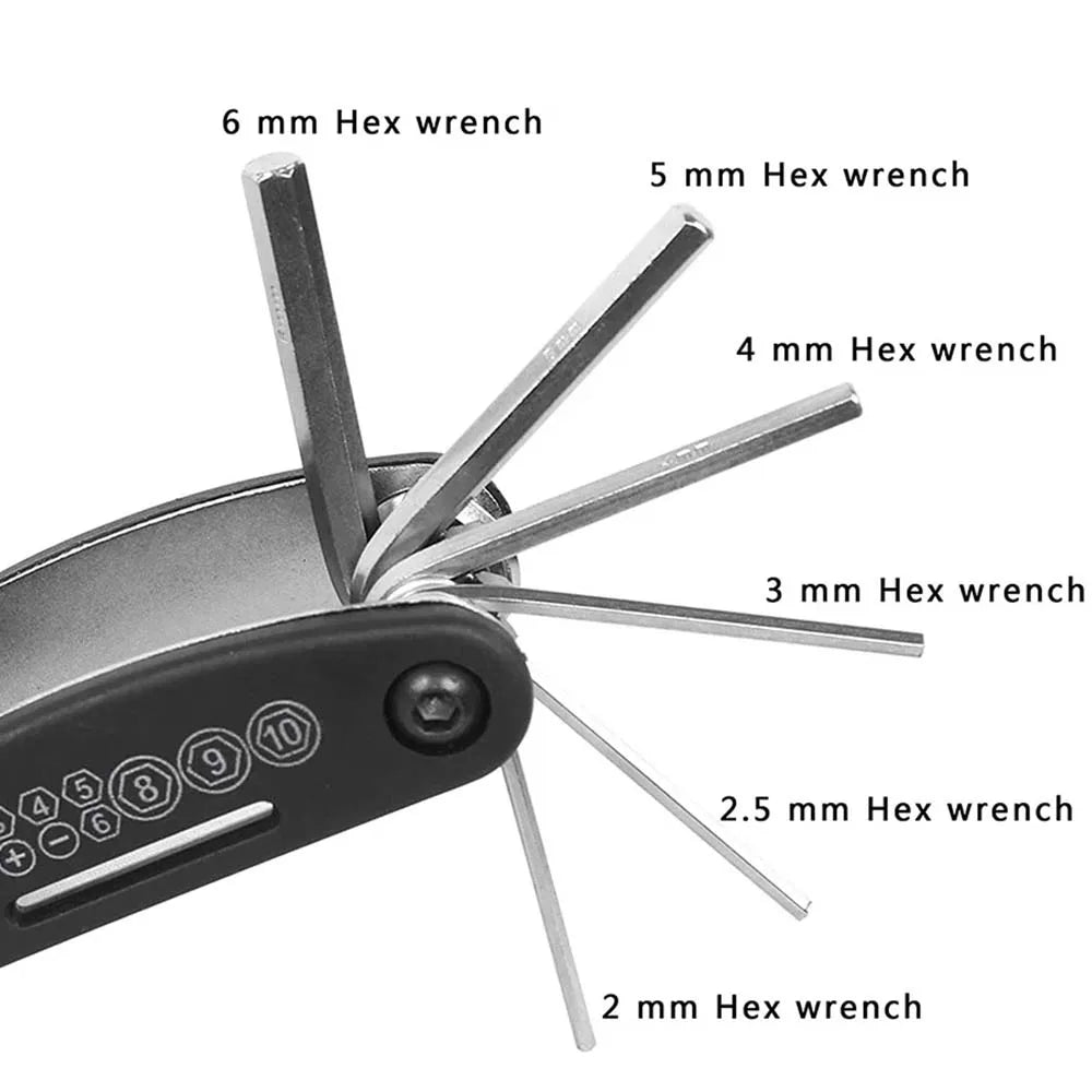 16 in 1 Portable Bicycle Repair Tools Kit Hex Wrench Nut Tire Screwdriver Motorcycle Bicycle Repair Tools - Smarsty