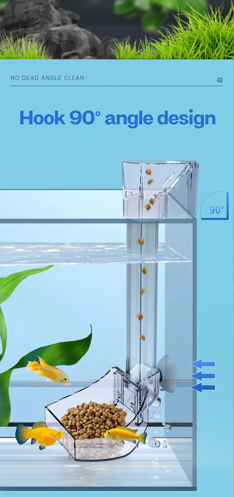 Transparent Acrylic Aquarium Fish Feeder Tube Design - Smarsty