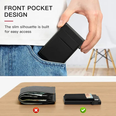 Rfid Credit Card Holder Men Thin Slim Mini Minimalist Wallets Luxury Metal Bank ID Cardholer Case Wallet for Men Carteras Choice - Smarsty